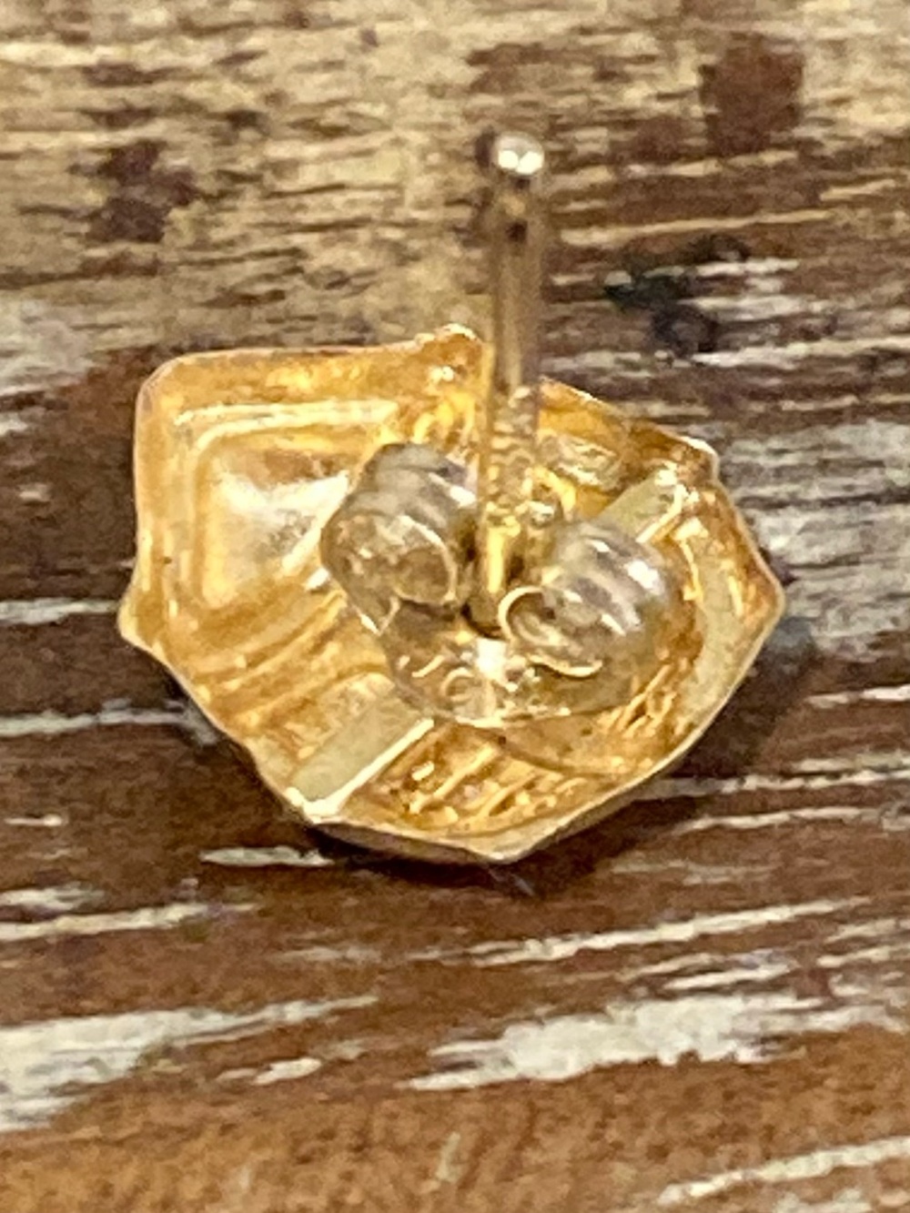 14K Gold Ladybug Enamel Earring Scrap Gold Single Earring with 10K Gold Backer - Picture 5 of 16